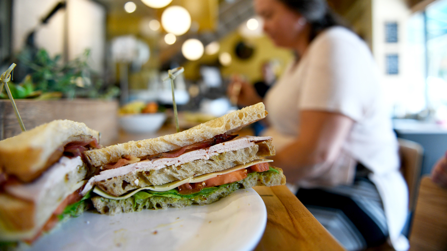 Sandwich sitting on plate